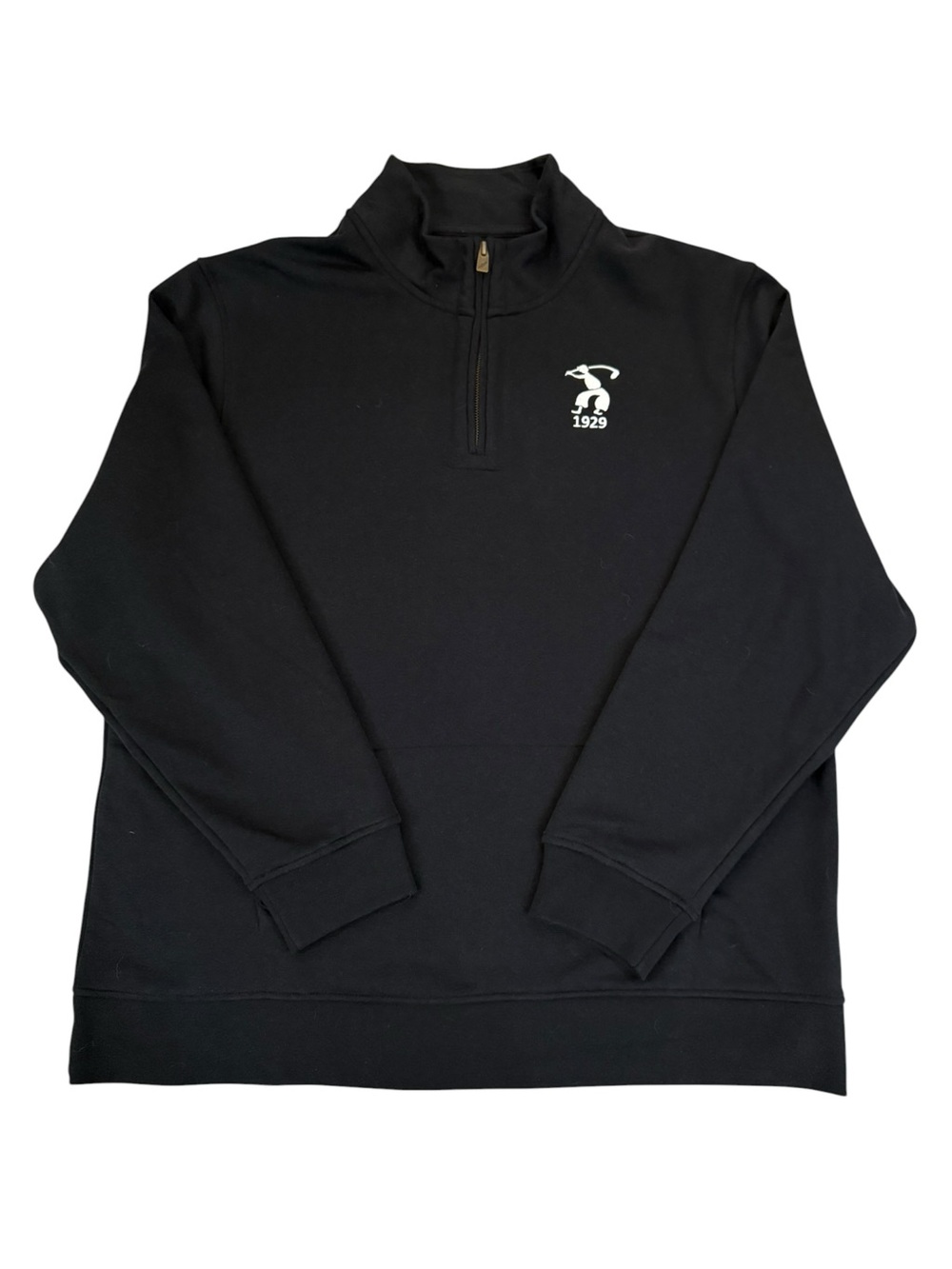 League Harkers Hollow Golf Club 1929 Quarter Zip Pullover Black 2XL Preppy
